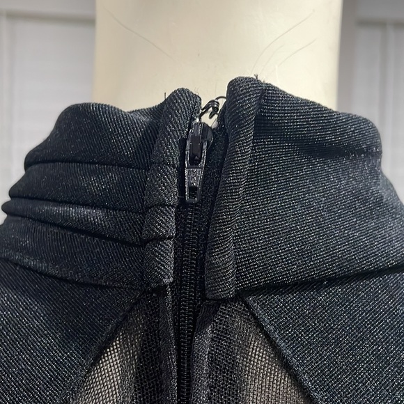 Totally 80’s black dress sheer keyhole on front and sheer back - Picture 5 of 8